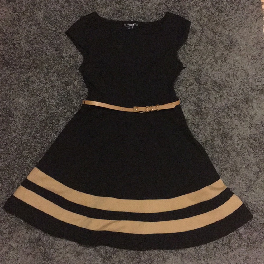 NWOT Black Belted Dress